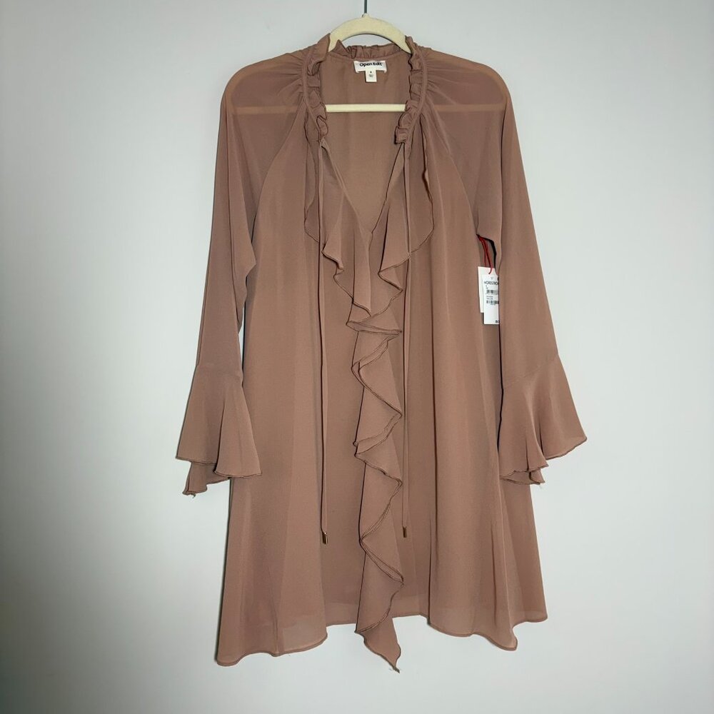 Open Edit Ruffle Chiffon Shift Dress – Small (NWT) - Picture 3 of 14